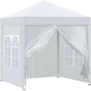 Clipop - Gazebo, 2x2m Pop Up Party Tent with Side Panels, Waterproof Marquee, White