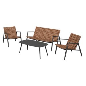 GRAND PATIO Table Chair Set 4 Piece, Weather Resistant Wicker, Garden Furniture Set, Vintage Brown Seating Chairs Set, Retro Patio Furniture for Indoor, Outdoor