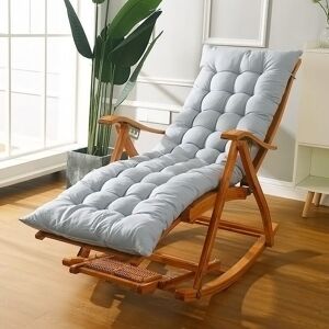 Warmiehomy - Grey Outdoor Garden Patio Recliner Deck Chair Seat Cushion Pad