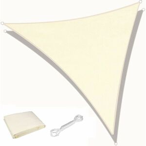 Triangle Shade Sail 3m x 3m 98% uv Blocking Canvas Sun Visor 180g/m虏 Solar awning awning for outdoor garden party on the patio (cream) - Groofoo