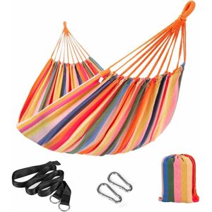 RHAFAYRE Hammock, 210 x 150 cm, double, load 300 kg, for terrace, balcony, garden, outdoor, camping, with carrying bag, straps and carabiners