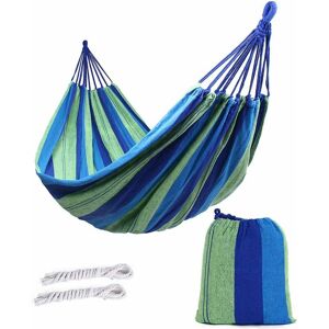 Rhafayre - Hammock, 260 x 100 cm, double, load 300 kg, for terrace, balcony, garden, outdoor, camping, with transport bag, straps and carabiners,