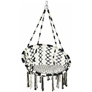 GYMAX Hammock Chair Macrame Hammock Swing Hanging Chair w/Cushion Cotton Ropes