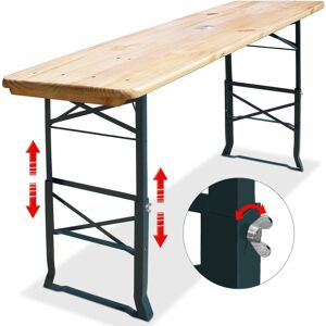 Casaria - deuba® Foldable Wooden Table Height Adjustable Indoor & Outdoor Versatility Breakfast Bar, Garden, Kitchen Counter 180cm Length Portable