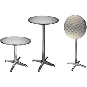 Foliding Bistro-Bar Table Aluminium Round 60x60x(58-115) cm HI Silver