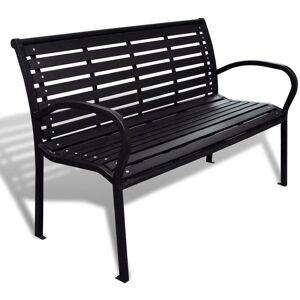 Garden Bench 125 cm Steel and wpc Black VD26573 - Hommoo