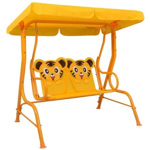 Kids Swing Bench Yellow 115x75x110 cm Fabric - Hommoo