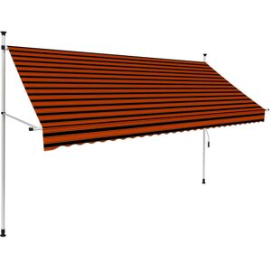 Manual Retractable Awning 300 cm Orange and Brown - Hommoo