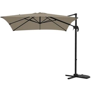 THE OUTDOOR LIVING COMPANY Honolulu s Cantilever Parasol 250x250cm Taupe Canopy with Cross Base - carbon black / taupe