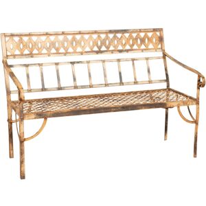 Biscottini - Outdoor iron bench 129x66x90 cm Garden and entrance sofa Metal terrace bench 2-seater chair indoors and outdoors Antique finish