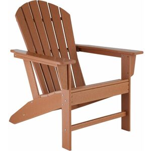 Tectake - Garden chair in Adirondack design - sun lounger, garden lounger, wood sun lounger - brown - brown