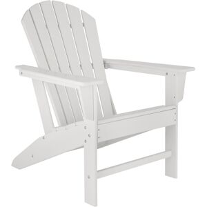 TECTAKE Garden chair in Adirondack design - sun lounger, garden lounger, wood sun lounger - white/white - white/white