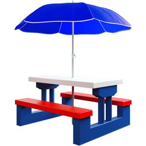 Kids Garden Picnic Table and Bench Set uv Protection Sunshade Parasol - Spielwerk