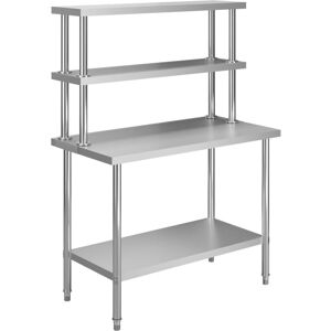 Kitchen Work Table with Overshelf 120x60x150 cm Stainless Steel Vidaxl