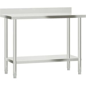 Kitchen Work Table with Backsplash 110x55x93 cm Stainless Steel Vidaxl