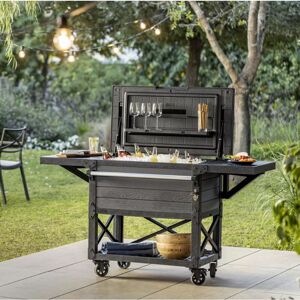 UNIQUEHOMEFURNITURE Large Patio Cooler Garden Beverage Cart Drinks Beer Ice bbq Party Storage Table