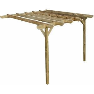 ARBOR GARDEN SOLUTIONS Lean To Garden Pergola, Chamfered Design, 4.2 x 4.8m, Light green