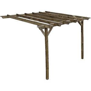 ARBOR GARDEN SOLUTIONS Lean To Garden Pergola, Champion Design, 3.6 x 4.8m, Rustic Brown