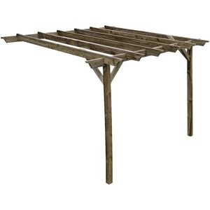 ARBOR GARDEN SOLUTIONS Lean To Garden Pergola, Champion Design, 4.8 x 4.8m, Rustic Brown