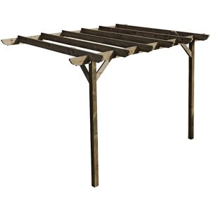 ARBOR GARDEN SOLUTIONS Lean To Garden Pergola, Corbel Design, 1.8 x 2.4m, Rustic Brown