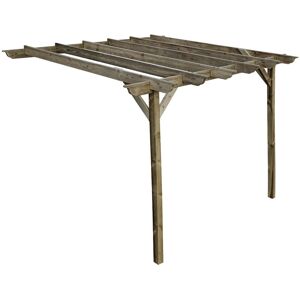 ARBOR GARDEN SOLUTIONS Lean To Garden Pergola, Longhorn Design, 3.6 x 4.8m, Rustic Brown