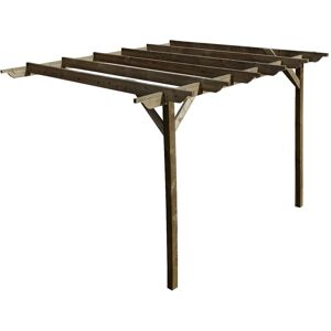 ARBOR GARDEN SOLUTIONS Lean To Garden Pergola, Sculpted Design, 3.6 x 4.2m, Rustic Brown