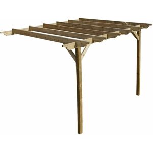 ARBOR GARDEN SOLUTIONS Lean To Garden Pergola, Sculpted Design, 3.6 x 4.8m, Light green