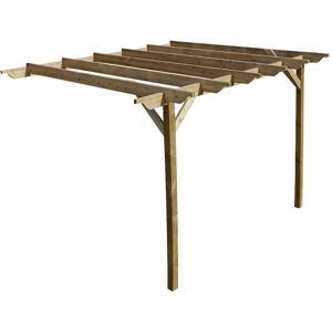 ARBOR GARDEN SOLUTIONS Lean To Garden Pergola, Sculpted Design, 4.2 x 4.8m, Light green