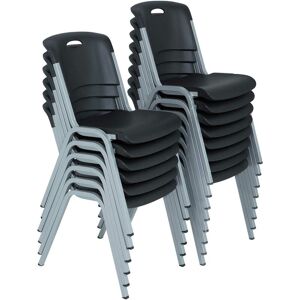 14 Pack Black Stacking Chair Combo - Black - Lifetime