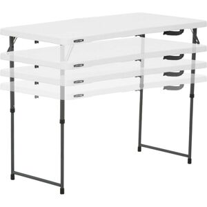 4-Foot Adjustable Fold-In-Half Table (Light Commercial) - White - Lifetime