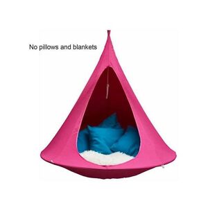WOOSIEN Lightweight outdoor camping leisure hanging sofa tent butterfly swing nylon hammock for backpacking camping camping essentials without stand Dark pink