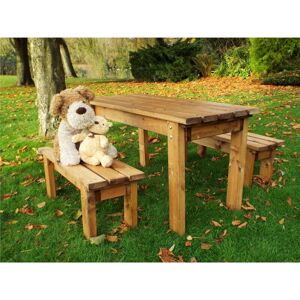 Charles Taylor - Little Fellas Wooden Dining Table & 2 x Garden Bench Set Kids