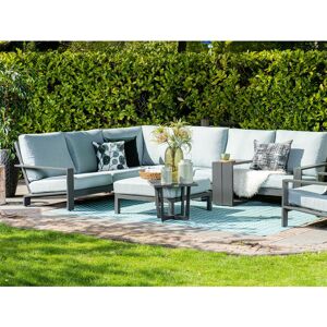 THE OUTDOOR LIVING COMPANY Londres Corner Group with Footstool - Carbon Black / Mint Grey
