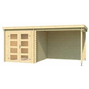 LASITA MAJA Long Beach-Log Cabin, Wooden Garden Room, Timber Summerhouse, Home Office - L492.2 x W254.9 x H216.6 cm