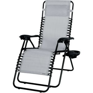 Casaria - High Back Luxury Folding Garden Armchair Zero Gravity Adjustable Backrest Recliner Chair Weatherproof 175kg Capacity 184x69x116cm Pillow