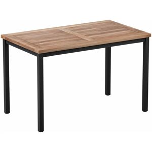 NETFURNITURE Madi Patio Table Teak Black Frame Outdoor Garden Table - Black