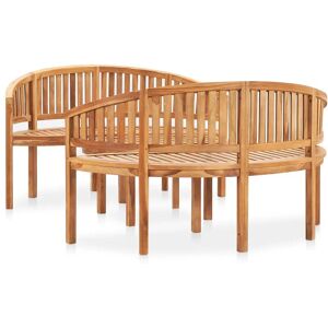 BERKFIELD HOME Mayfair 3 Piece Banana Garden Lounge Set Solid Teak Wood