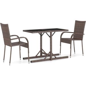 Berkfield Home - Mayfair 3 Piece Garden Dining Set Brown