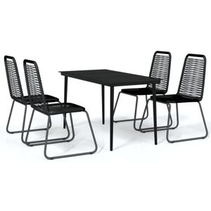 BERKFIELD HOME Mayfair 5 Piece Garden Dining Set Black