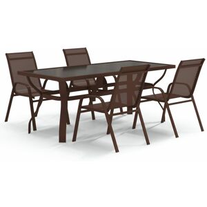 BERKFIELD HOME Mayfair 5 Piece Garden Dining Set Brown and Black