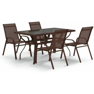 BERKFIELD HOME Mayfair 5 Piece Garden Dining Set Brown and Black