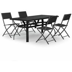 BERKFIELD HOME Mayfair 5 Piece Garden Dining Set Grey and Black