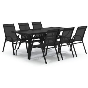 BERKFIELD HOME Mayfair 7 Piece Garden Dining Set Black