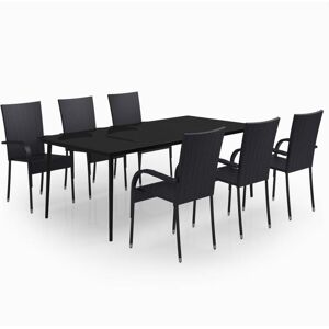 BERKFIELD HOME Mayfair 7 Piece Garden Dining Set Black