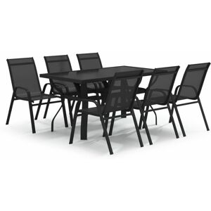 BERKFIELD HOME Mayfair 7 Piece Garden Dining Set Black