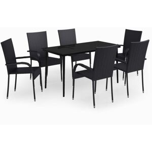 BERKFIELD HOME Mayfair 7 Piece Garden Dining Set Black