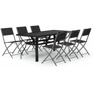 BERKFIELD HOME Mayfair 7 Piece Garden Dining Set Grey and Black