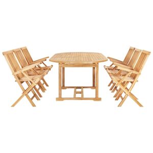 BERKFIELD HOME Mayfair 7 Piece Outdoor Dining Set 150-200x100x75 cm Solid Teak Wood