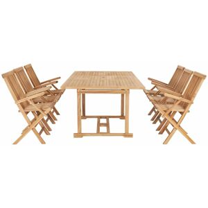 BERKFIELD HOME Mayfair 7 Piece Outdoor Dining Set 150-200x100x75 cm Solid Teak Wood