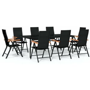 BERKFIELD HOME Mayfair 9 Piece Garden Dining Set Black